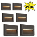 STLA11 6-Pack 3W Low Voltage 5.5" LED Outdoor Step Lights, 12V 3000K Warm White Integrated LED Deck Lights Landscape Lights by Kings Outdoor Lighting