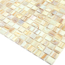 Beige 12x12 Glossy Uniform Square Glass Mosaic Tile (20 pack, 20 sq ft/case) - Sample