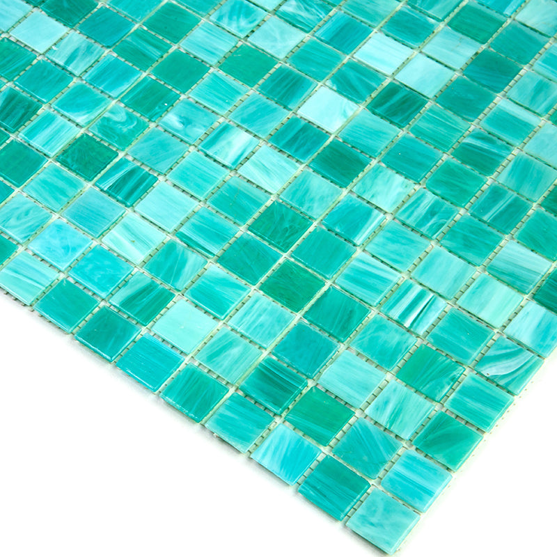 Cyan Blue 12x12 Glossy Uniform Square Glass Mosaic Tile (20 pack, 20 sq ft/case), photo 5 of 6