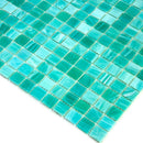 Cyan Blue 12x12 Glossy Uniform Square Glass Mosaic Tile (20 pack, 20 sq ft/case) - Sample