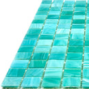 Cyan Blue 12x12 Glossy Uniform Square Glass Mosaic Tile (20 pack, 20 sq ft/case) - Sample