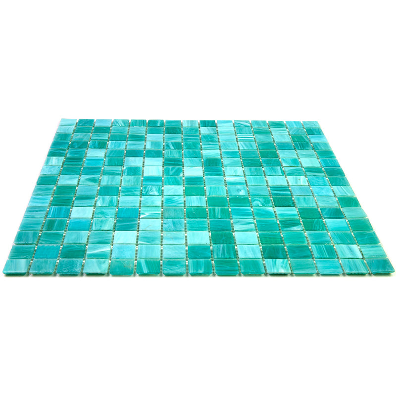 Cyan Blue 12x12 Glossy Uniform Square Glass Mosaic Tile (20 pack, 20 sq ft/case), photo 4 of 6