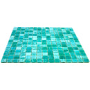 Cyan Blue 12x12 Glossy Uniform Square Glass Mosaic Tile (20 pack, 20 sq ft/case) - Sample