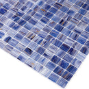 Blue White 12x12 Glossy Uniform Square Glass Mosaic Tile (20 pack, 20 sq ft/case) - Sample