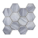 Soft Silver Gray 9x10 Matte Hexagon Glass Mosaic Tile (5 pack, 3.28 sq ft/case)