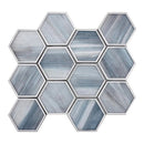 Light Frost Blue 9x10 Matte Hexagon Glass Mosaic Tile (5 pack, 3.28 sq ft/case) by Apollo Tile