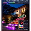 STRA07 6 Pack 3W RGBCW Color Changing 2700K-6500K Rectangular Waterproof Horizontal LED Stairs Step Light Fixture by Kings Outdoor Lighting