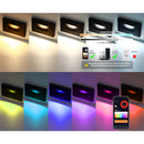 STRA07 6 Pack 3W RGBCW Color Changing 2700K-6500K Rectangular Waterproof Horizontal LED Stairs Step Light Fixture by Kings Outdoor Lighting