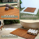 Belize Teak String Mat with Rubber Footing 31.4" x 19.6" by NORDICTEAK.COM