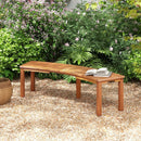 Set of 2 - Outdoor Backless Wooden Garden Bench with Modern Arch Design