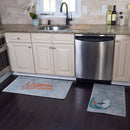 US States Miami Design Non Skid Washable Kitchen Runner Rugs Set of 2| 44 x 24 and 31.5 x 20 Inches Floor Mats|Gold