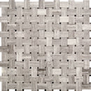 Wooden Gray 12x12 Polished Basketweave Marble Mosaic Tile (5 pack, 4.83 sq ft/case) - Sample