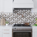 Eastern Brown White 11x12 Polished Multi-shaped Marble Mosaic Tile (5 pack, 4.46 sq ft/case)