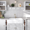 Wooden Beige Bianco Carrara 12x15 Polished Multi-shaped Marble Mosaic Tile (5 pack, 6.175 sq ft/case) by Apollo Tile