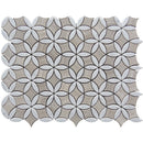 Wooden Beige Bianco Carrara 12x15 Polished Multi-shaped Marble Mosaic Tile (5 pack, 6.175 sq ft/case)