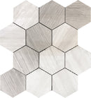 Wooden Beige 11x12 Polished Hexagon Marble Mosaic Tile (5 pack, 4.87 sq ft/case)