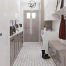 White Beige 12x14 Hexagon Polished Marble Mosaic Tile (5 pack, 5.48 sq ft/case) - Sample