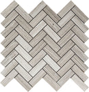 Wooden Gray 12x12 Polished Herringbone Marble Mosaic Tile (5 pack, 5.29 sq ft/case) - Sample