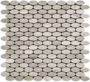 Beige 11x12 Polished Oval Marble Mosaic Tile (5 pack, 4.51 sq ft/case) - Sample