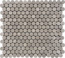 Beige 11x12 Polished Penny Round Wooden Grey Mosaic Tile (5 pack, 4.83 sq ft/case) - Sample