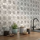 Wooden Beige Light Dark 12x12 Polished Hexagon Marble Mosaic Tile (5 pack, 5 sq ft/case)