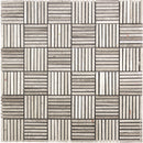 Beige 12x12 Polished Sticks Wooden Grey Light Dark Mosaic Tile (5 pack, 5 sq ft/case) - Sample