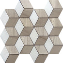 Thassos White Wooden Beige Athens Grey 12x14 Polished Hexagon Marble Mosaic Tile (5 pack, 5.525 sq ft/case)