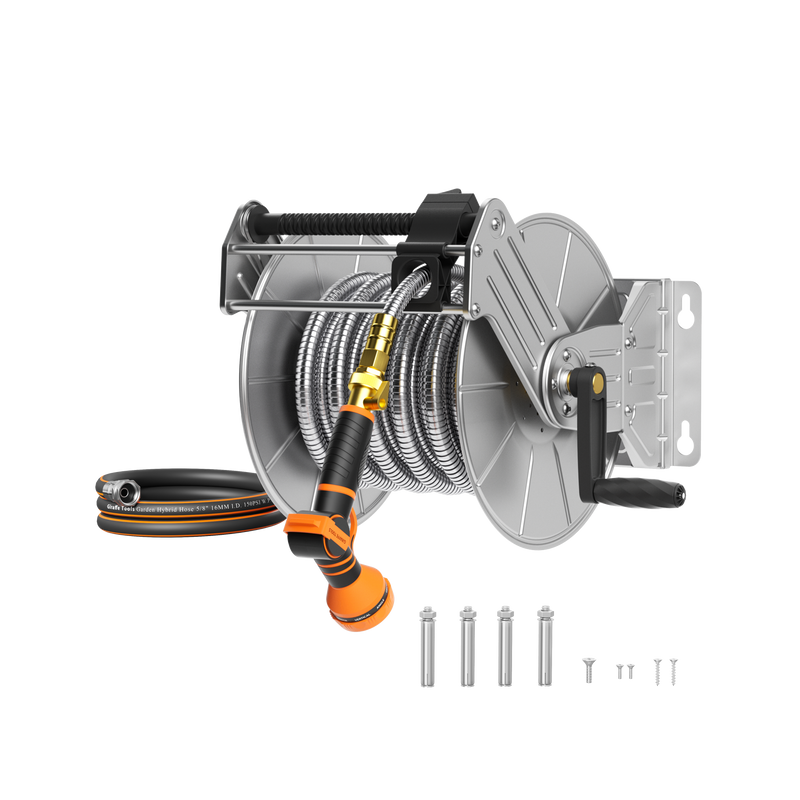 Wall Mounted Hose Reel-Stainless Steel-Heavy Duty