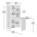 Drop Leaf Computer Desk Craft Table Armoire in White Wood Finish - Made in USA
