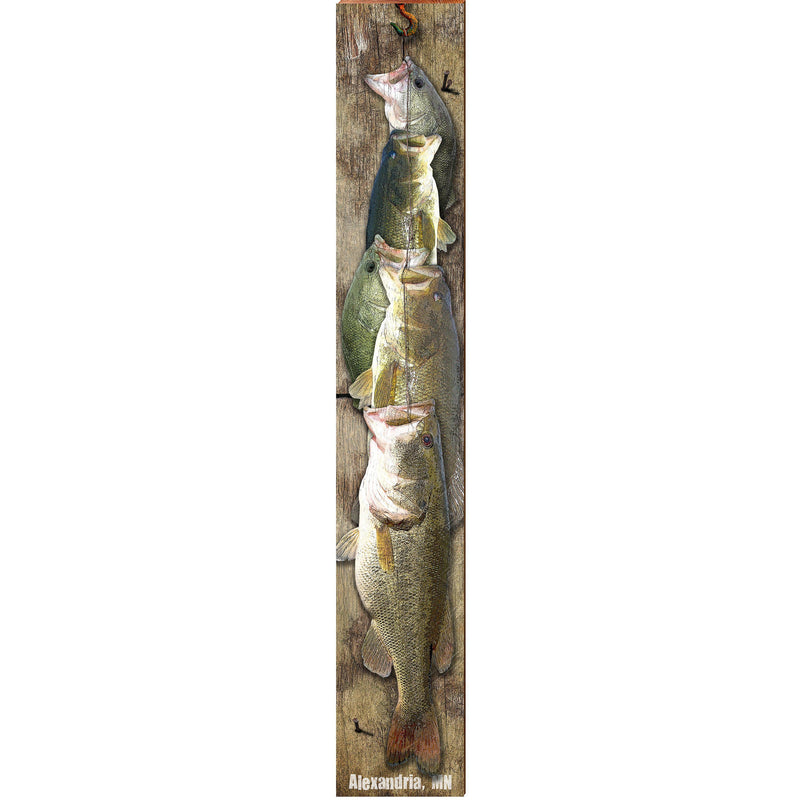 Alexandria, MN Line of Bass | Wall Art Print on Real Wood