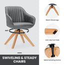 Modern Leathaire Set of 2 Swivel Accent Chair with Beech Wood Legs by LJGDeals
