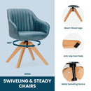 Modern Leathaire Set of 2 Swivel Accent Chair with Beech Wood Legs by LJGDeals