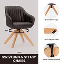 Modern Leathaire Set of 2 Swivel Accent Chair with Beech Wood Legs by LJGDeals
