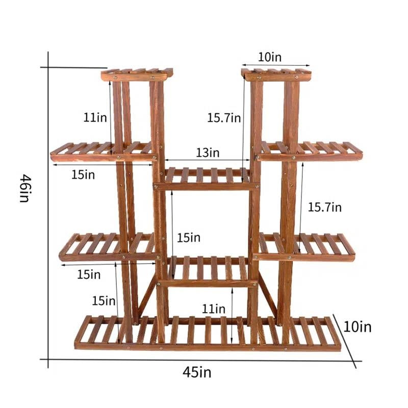 Solid Wood Indoor Outdoor 11-Tier Plant Stand, photo 5 of 5