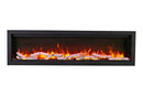 Amantii Symmetry Bespoke 34'' Wall Mount / Recessed Linear Indoor/Outdoor Electric Fireplace