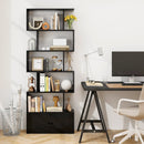 6-Tier S-Shaped Freestanding Bookshelf with Cabinet and Doors by LJGDeals