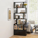 6-Tier S-Shaped Freestanding Bookshelf with Cabinet and Doors by LJGDeals