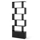 6-Tier S-Shaped Freestanding Bookshelf with Cabinet and Doors by LJGDeals