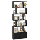 6-Tier S-Shaped Freestanding Bookshelf with Cabinet and Doors by LJGDeals