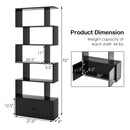 6-Tier S-Shaped Freestanding Bookshelf with Cabinet and Doors by LJGDeals