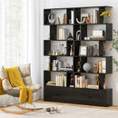 6-Tier S-Shaped Freestanding Bookshelf with Cabinet and Doors by LJGDeals