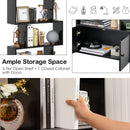 6-Tier S-Shaped Freestanding Bookshelf with Cabinet and Doors by LJGDeals