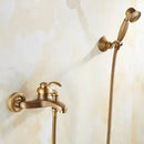 GobekUsa Brass Bathtub Shower Set Wall Mounted - Hot and Cold Mixer Taps