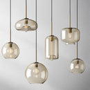 GobekUsa Industrial Retro LED Glass Pendant Light Chandelier for Kitchen Restaurant
