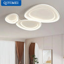 GobekUsa LED Chandeliers White Chrome Kitchen Light Fixture Modern Home Lighting