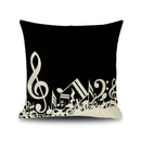 GobekUsa Letter Notes Piano Graphic Print Linen Pillowcase 45x45cm Living Room Decor