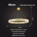 GobekUsa Gold Crystal Round Ring Chandeliers with LED Pendant Light for Ceiling Lighting