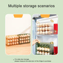 GobekUsa 30-Grid Egg Holder Dispenser for Refrigerator: Large Capacity Auto-Flip Container
