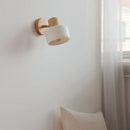 GobekUsa LED Wall Lights Wood White Ceramic Rotate, Living Room Bedside Lamp