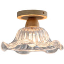 GobekUsa Crystal Wood LED Ceiling Lamp Clear Glass Modern Indoor Lighting